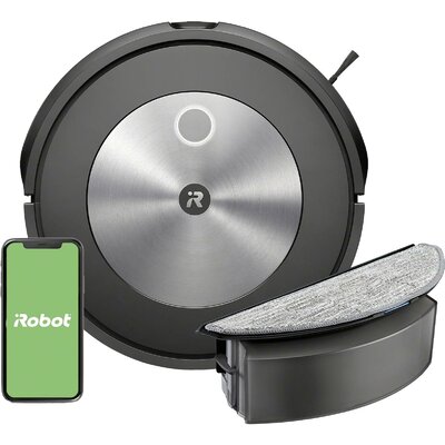 iRobot Roomba Combo J5178 Porszívó és felmosó robot Grafit Hangvezérelt, Alkalmazás vezérelt, Kompatibilis az Amazon Alexa-val, Kompatibilis Google Home-mal