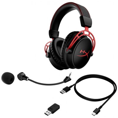 HyperX Cloud Alpha Wireless Gamer Over Ear headset Rádiójel vezérlésű Stereo Fekete/piros