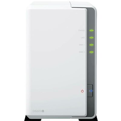 Synology DiskStation DS223J NAS szerver ház GB 2 rekesz Be-/kikapcsoló, 3 db USB 3.0 hub, RAID-re alkalmas DS223J