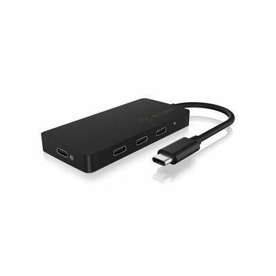 ICY BOX IB-HUB1429-CPD 4 port USB-C® (USB 3.1) Multiport hub Fekete