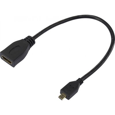 Raspberry Pi® HDMI adapter Raspberry Pi [1x HDMI dugó, D mikro - 1x HDMI alj] 23.5 cm Fekete