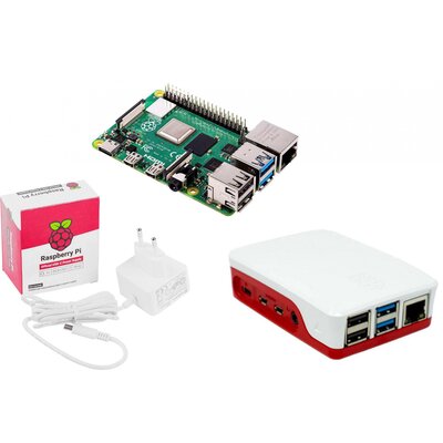 Raspberry Pi 4 B készlet 1 GB 4 x 1.5 GHz tápegységgel, házzal, Raspberry Pi® Essentials Kit