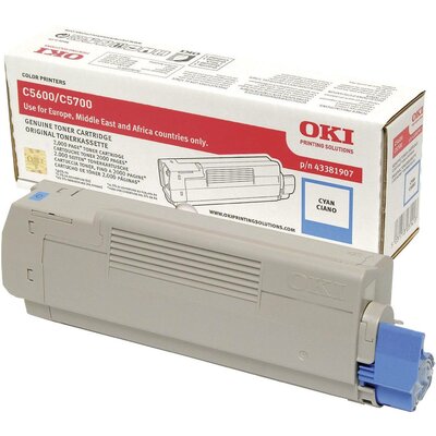 OKI Toner C5600 C5700 Eredeti Cián 2000 oldal 43381907