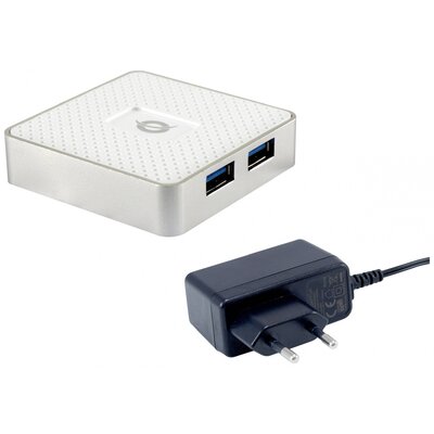 Conceptronic HUBBIES03W 4 port USB 3.2 hub Fehér