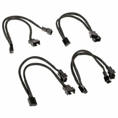 Akasa PWM Lüftersplitter, 4er Pack PC fan controller Fekete