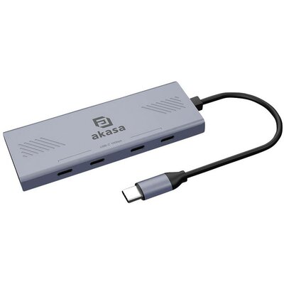 Akasa 10Gbps USB Type-C 4 Port Hub 4 port USB-C® (USB 3.1) Multiport hub USB-C dugóval Alumínium (eloxált)