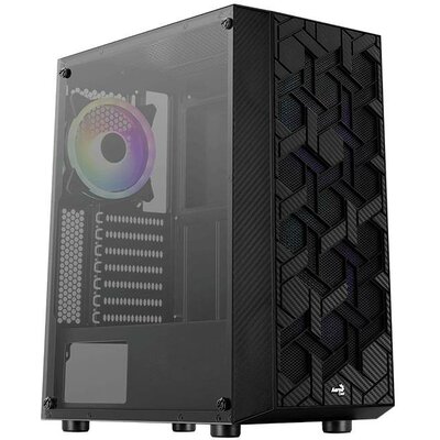 AeroCool Hive-G-BK-v1 Midi torony Számítógép ház