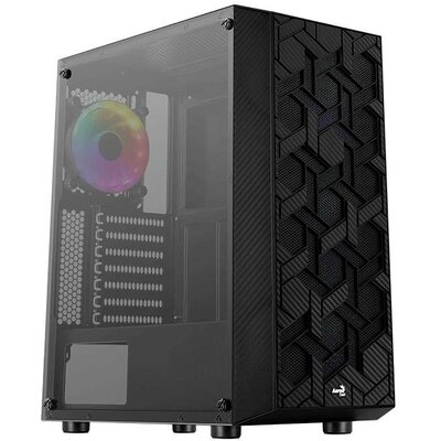 AeroCool Hive-G-BK-v3 Midi torony Számítógép ház Fekete