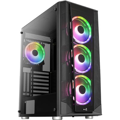 AeroCool AeroCool Geh Midi Prism-G v3 MicroATX/A Midi torony Számítógép ház Fekete