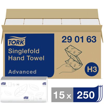 TORK 290163 Zickzack Advanced Papír kéztörlők (H x Sz) 23 cm x 25 cm Fehér 3750 db