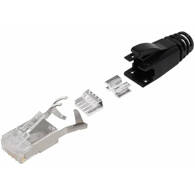 BEL Stewart Connectors SS-39200-030 RJ45 CAT 6 csatlakozó SS-39200-030 Dugó, egyenes Pólusszám: 8P8C Fekete 1 db