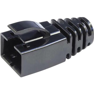 Törésgátló RJ45 csatlakozó dugóhoz, fekete, egyenes, BEL Stewart Connectors 39200-838