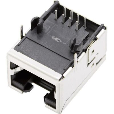 RJ45 beépíthető csatlakozó aljzat, 8P8C, vízszintes, BEL Stewart Connectors 1450-2000-02