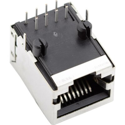 RJ45 beépíthető csatlakozó aljzat, 8P8C, vízszintes, BEL Stewart Connectors SS64800-031F