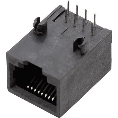 RJ45 beépíthető csatlakozó aljzat, 8P8C, vízszintes, BEL Stewart Connectors SS64800-010F