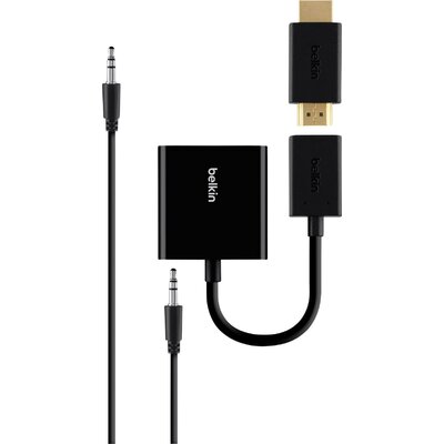 Belkin B2B137-BLK HDMI / VGA Átalakító [1x HDMI alj - 1x VGA alj, Jack alj, 3,5 mm-es] Fekete 10.00 cm