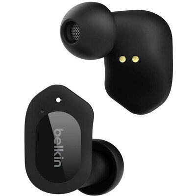 Belkin SoundForm Play In Ear headset Bluetooth® Fekete Headset, Töltőtok, Izzadásálló