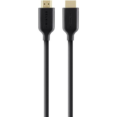 Belkin HDMI Csatlakozókábel HDMI-A dugó, HDMI-A dugó 5.00 m Fekete F3Y021bt5M 4K UHD, Audio Return Channel, aranyozott érintkező HDMI kábel