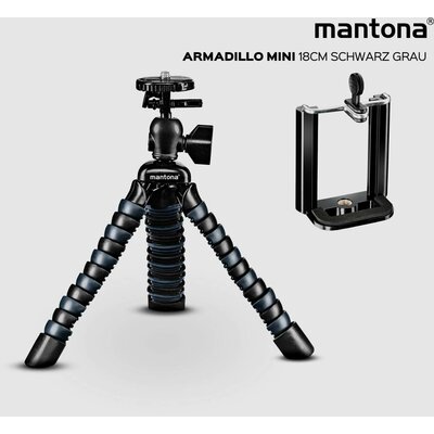 Mantona 22761 Mini állvány Munkamagasság=80 - 180 mm Fekete, Szürke