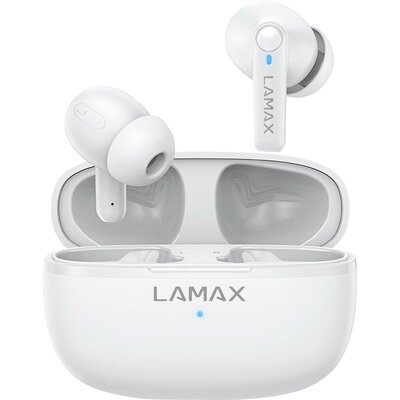 Lamax Clips1 Play In Ear headset Bluetooth® Stereo Fehér Elemtöltés kijelzés, Töltőtok, Hangerő szabályozás, Izzadásálló, Érintéses vezérlés, Víztaszító