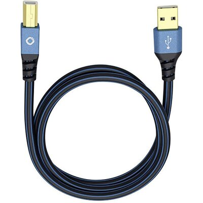 Oehlbach USB kábel USB 2.0 USB-A dugó, USB-B dugó 1.00 m Kék aranyozott érintkező 9341