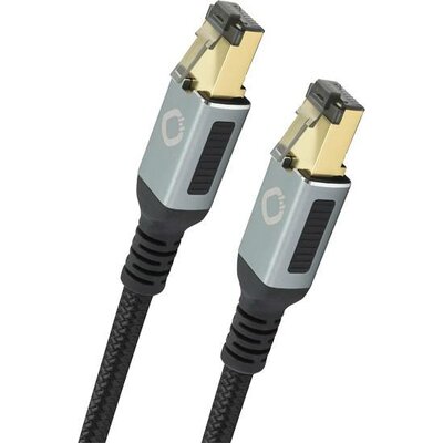 Oehlbach D1C13357 RJ45 Hálózati kábel, patchkábel CAT 8.1 10.00 m Fekete, Arany 1 db