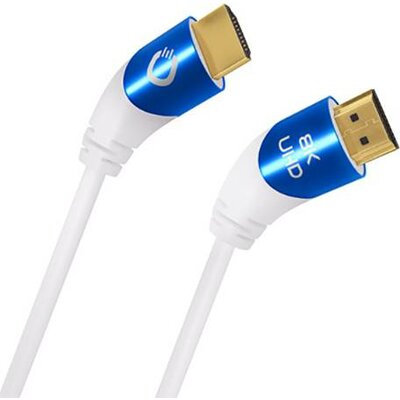 Oehlbach HDMI Csatlakozókábel HDMI-A dugó, HDMI-A dugó 2.00 m Fehér D1C42537 8K UHD, Háromszoros árnyéolás HDMI kábel