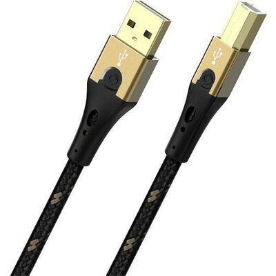 Oehlbach USB kábel USB 2.0 USB-A dugó, USB-B dugó 0.50 m Fekete/arany D1C9540