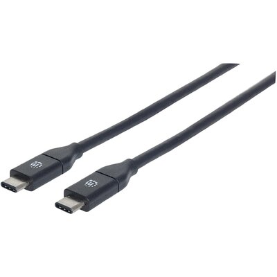 Manhattan USB kábel USB 3.2 Gen2 (USB 3.1 Gen2) USB-C® dugó, USB-C® dugó 0.50 m Fekete 354899