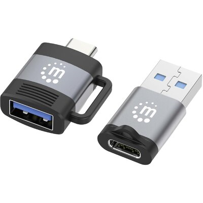 Manhattan USB 2.0 Átalakító [2x USB 3.2 Gen 1 A alj, USB 3.0 alj, C típus - 2x USB 3.0 dugó, C típus, USB 3.0 dugó, A típus] USB-C - USB-A-Adapter & USB-A -