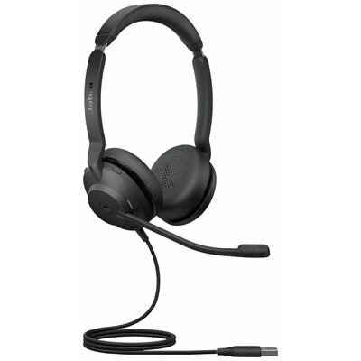 Jabra Evolve2 30 SE MS Stereo Számítógép On Ear headset Vezetékes Stereo Fekete mikrofon zajelnyomás, Noise Cancelling Headset, Mikrofon némítás, Hangerő