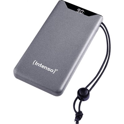 Intenso F10000 Powerbank 10000 mAh Quick Charge, Power Delivery LiPo USB-A, USB-C® Szürke állapotjelző