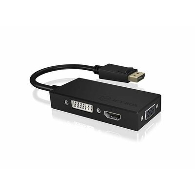 ICY BOX DisplayPort Átalakító [1x DisplayPort dugó - 1x DVI, VGA alj, HDMI alj] IB-AC1031