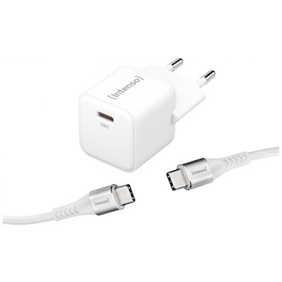 Intenso W30C + C315C USB-s töltőkészülék Beltér Kimeneti áram (max.) 3 A Kimenetek száma: 1 x USB-C® GaN, USB Power Delivery (USB-PD)