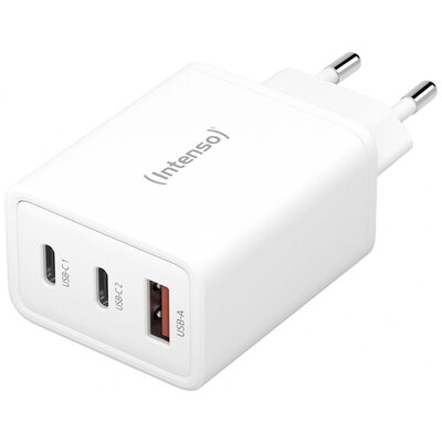 Intenso W65ACC GaN USB-s töltőkészülék 65 W Beltér Kimeneti áram (max.) 3.25 A USB-A, USB-C® Kimenetek száma: 3 x GaN, USB Power Delivery (USB-PD)