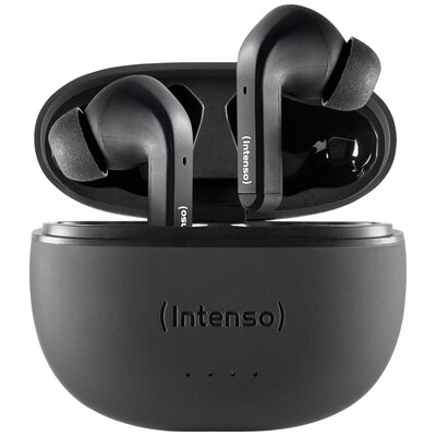 Intenso T300A In Ear headset Bluetooth® Stereo Fekete Noise Cancelling Elemtöltés kijelzés, Headset, Töltőtok, Érintéses vezérlés