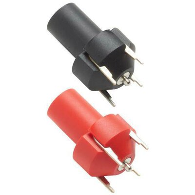 Pomona Electronics 73096-2 Inline 4 mm-es biztonsági aljzat a NYÁK-hoz Piros