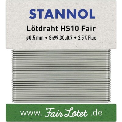 Stannol HS10Fair Forrasztóón, ólommentes Ólommentes Sn99,3Cu0,7 ROM1 10 g 0.5 mm