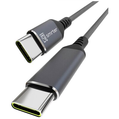 Smrter USB C kábel USB 2.0 USB-C® dugó, USB-C® dugó 0.4 m Antracit OTG funkcióval, Kerek, Anyag köpeny SMRTER_SPEEDY100_S_AT