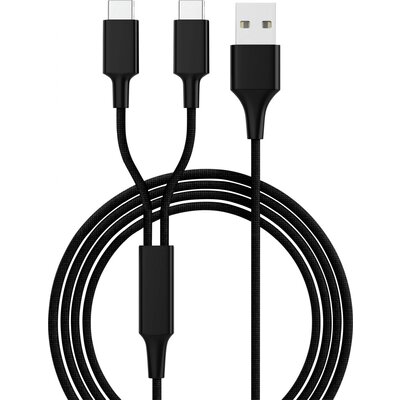 Smrter USB töltőkábel USB 2.0 USB-A dugó, USB-C® dugó 1.20 m Fekete SMRTER_HYDRA_DUO_C_BK