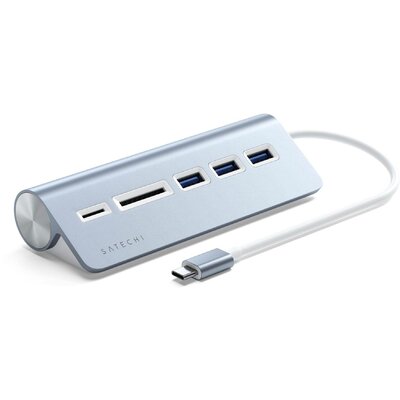 Satechi ST-TCHCRB USB kombinált hub Kék, Ezüst