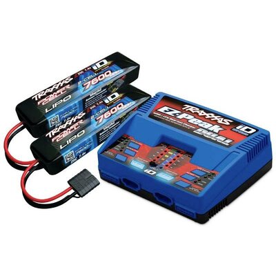 Traxxas EZ-Peak Plus Dual +2x LiPo-Akku Modell töltő 8 A LiPolimer, NiMH Mínusz-delta-U kikapcsolás, Akkufelismerés, Hőmérséklet felügyelet