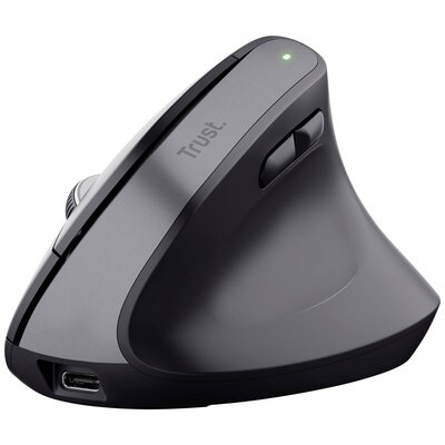 Trust Bayo+ Ergonomikus egér Bluetooth™ Optikai Fekete 6 Gombok 800 dpi, 1200 dpi, 1600 dpi, 2400 dpi Ergonómikus, zajtalan gombok, Beépített görgetőkerék,