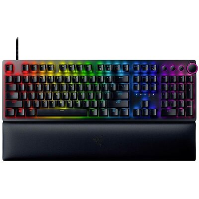 RAZER Huntsman V2 Red Switch GER Vezetékes Gamer billentyűzet német, QWERTZ Fekete Világít, Csuklótámasz, Switch: piros