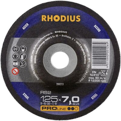 Rhodius 200274 RS2 Nagyolótárcsa, hajlított Ø 230 mm Furat átmérő 22.23 mm Acél 1 db