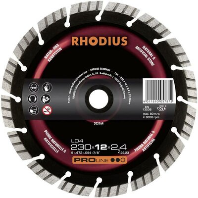 Rhodius 303161 LD4 Gyémánt bevonatú vágótárcsa Ø 125 mm Furat átmérő 22.23 mm Natúr kő 1 db