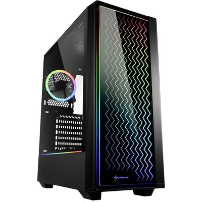 Sharkoon RGB LIT 200 Midi torony Számítógép ház Fekete