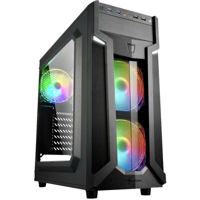 Sharkoon VG6-W RGB Midi torony Számítógép ház Fekete