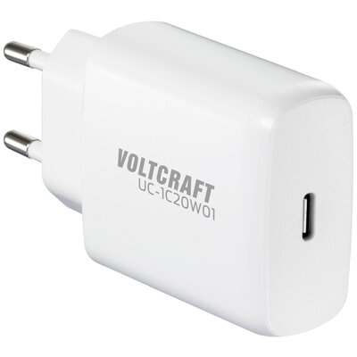 VOLTCRAFT UC-1C20W01 USB-s töltőkészülék 20 W Beltér, Aljzat dugó Kimeneti áram (max.) 3 A USB-C® Kimenetek száma: 1 x GaN