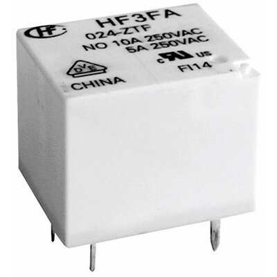 Kocka relé 24 V/DC 1 váltó, 10 A, 30 V/DC/ 277 V/AC, 2770 VA/ 300 W, Hongfa HF3FA/024-ZTF